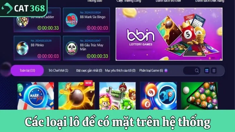 Các loại lô đề có mặt trên hệ thống