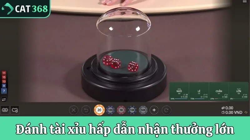 Đánh tài xỉu hấp dẫn nhận tỷ lệ thưởng lớn
