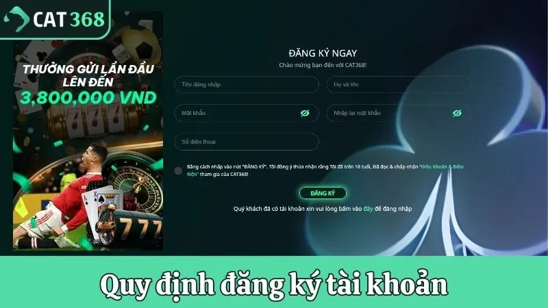 Quy định đăng ký tài khoản