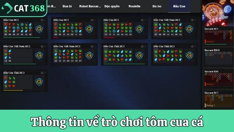 Thông tin về trò chơi tôm cua cá trực tuyến